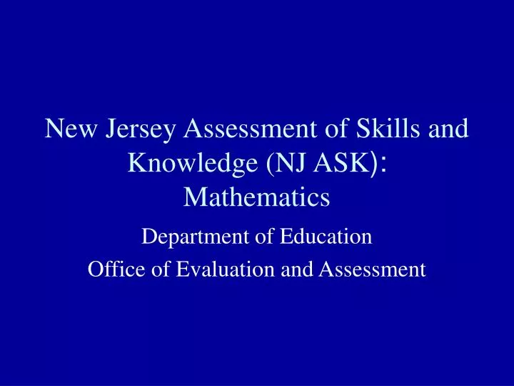 new jersey assessment of skills and knowledge nj ask mathematics n.
