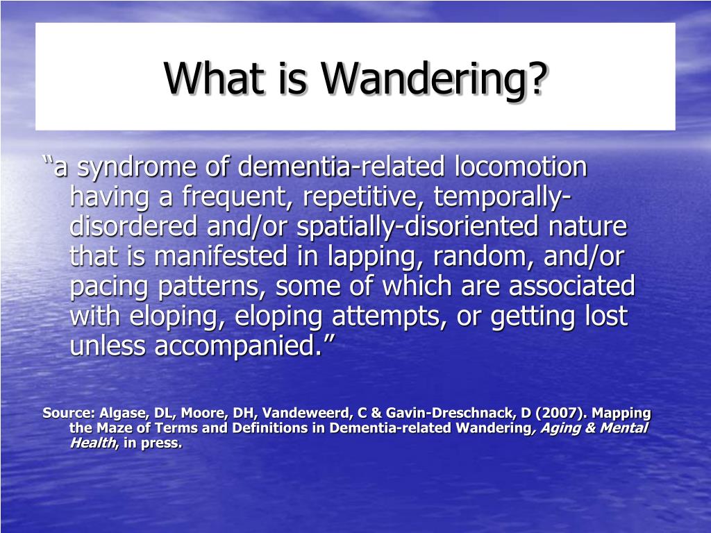 wandering definition in healthcare