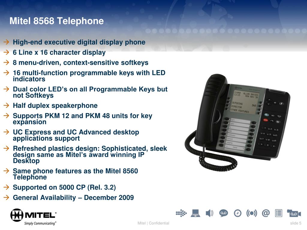 PPT - Mitel 8528 / 8568 Telephones Overview PowerPoint Presentation