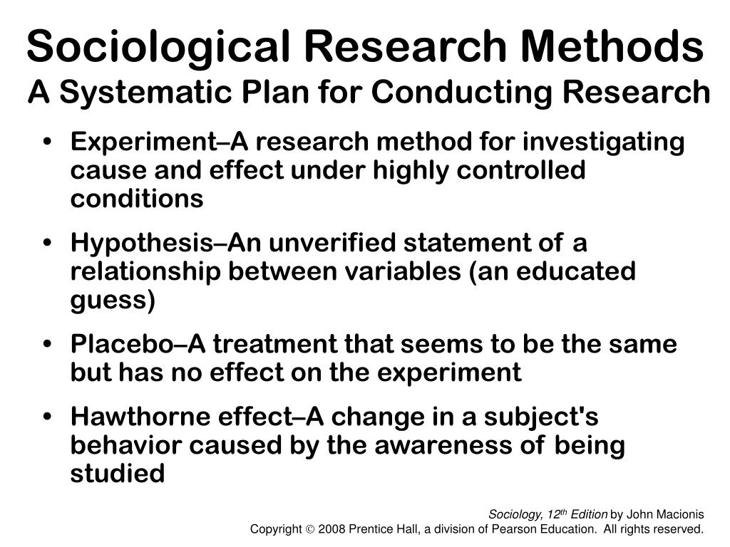 what is research plan in sociology