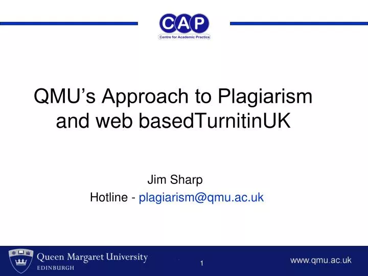 qmu s approach to plagiarism and web basedturnitinuk n.