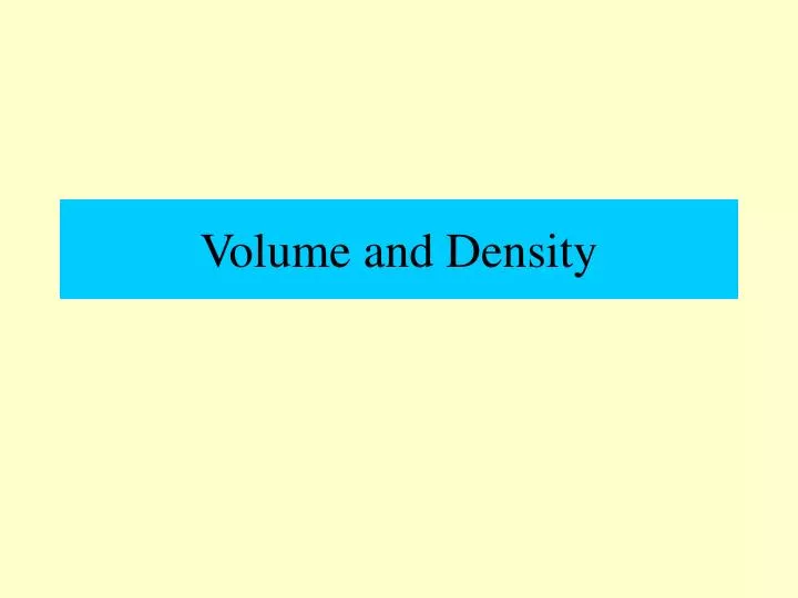 volume and density n.