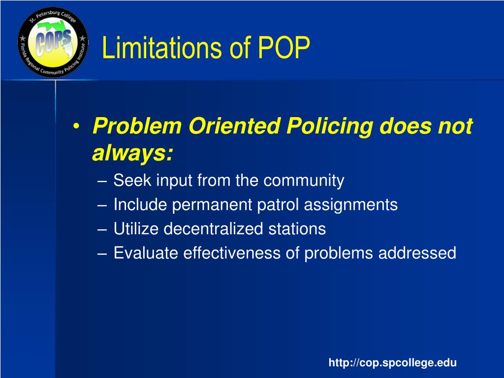 community oriented policing and problem solving (copps)