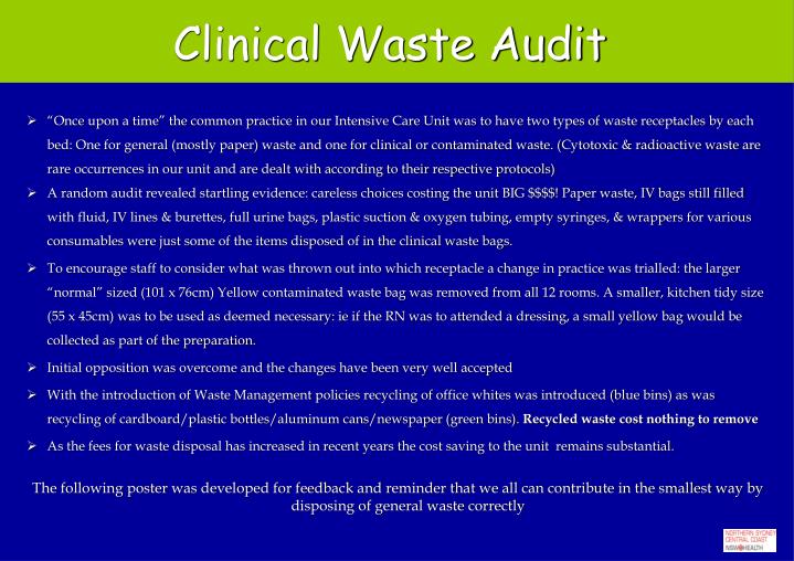 PPT Clinical Waste Audit PowerPoint Presentation, free download ID