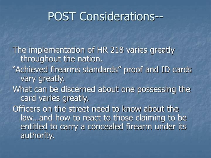 PPT H.R. 218 (Law Enforcement Officers Safety Act of 2004) PowerPoint