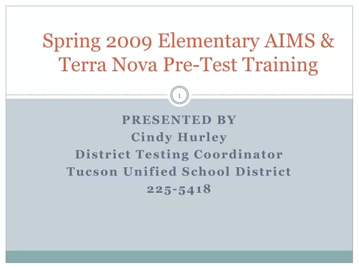 spring 2009 elementary aims terra nova pre test training n.