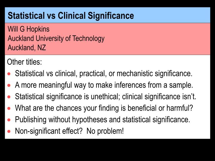 statistical vs clinical significance n.