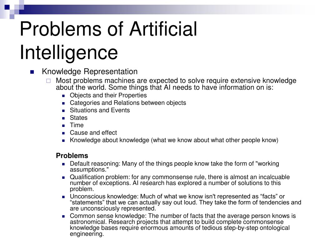 problem characteristics in artificial intelligence with example