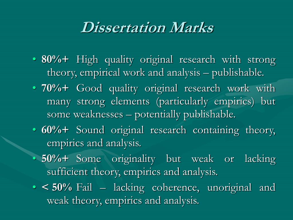 dissertation marks