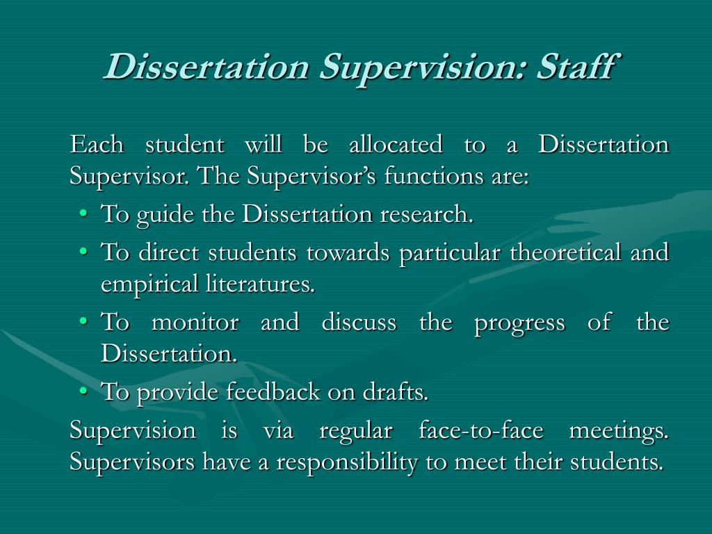 dissertation in supervision