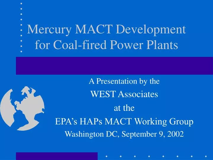 mercury mact development for coal fired power plants n.