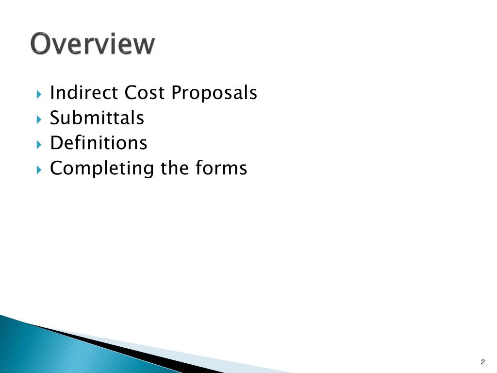 PPT Federal Indirect Cost Rate Proposals PowerPoint Presentation