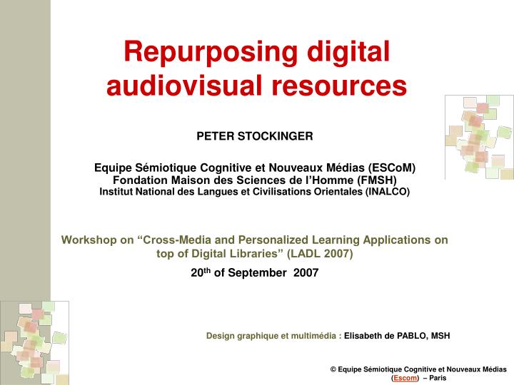 repurposing digital audiovisual resources n.