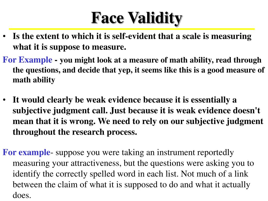 how to measure face validity in research
