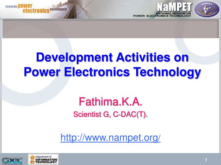 development activities on power electronics technology n.