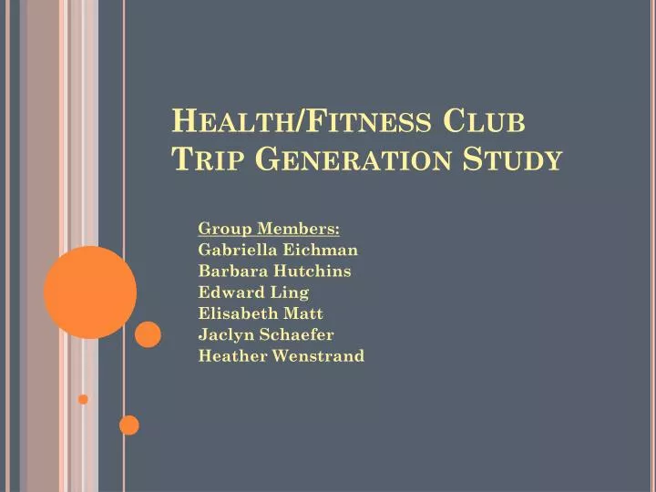 health fitness club trip generation study n.
