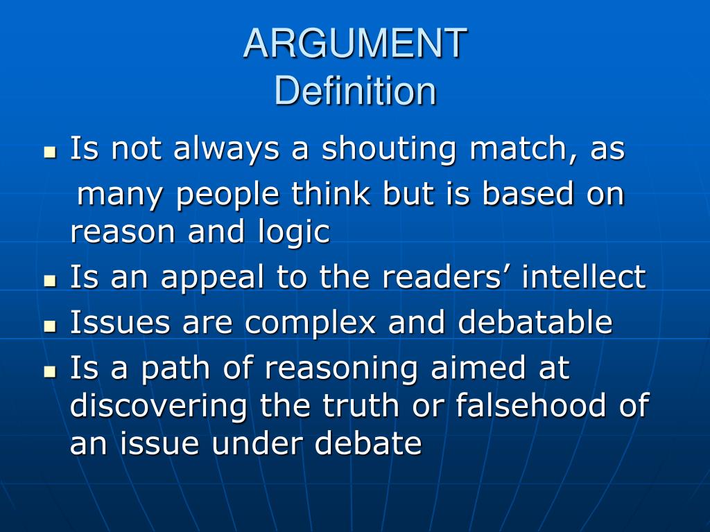 argument definition part of speech