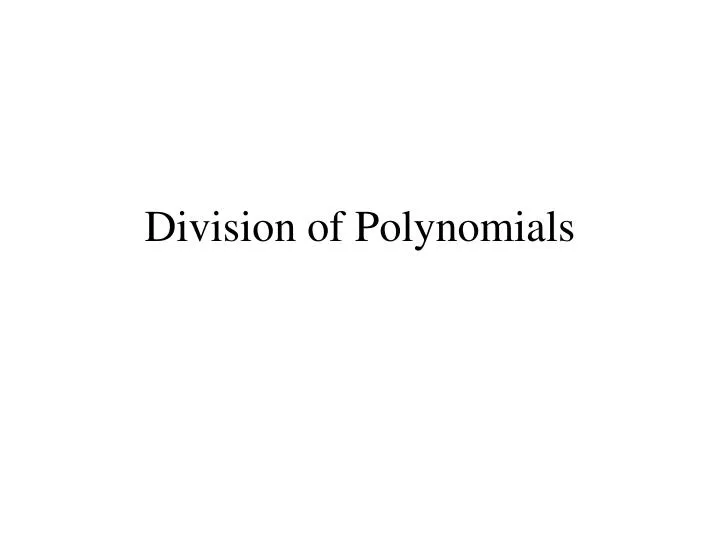 division of polynomials n.