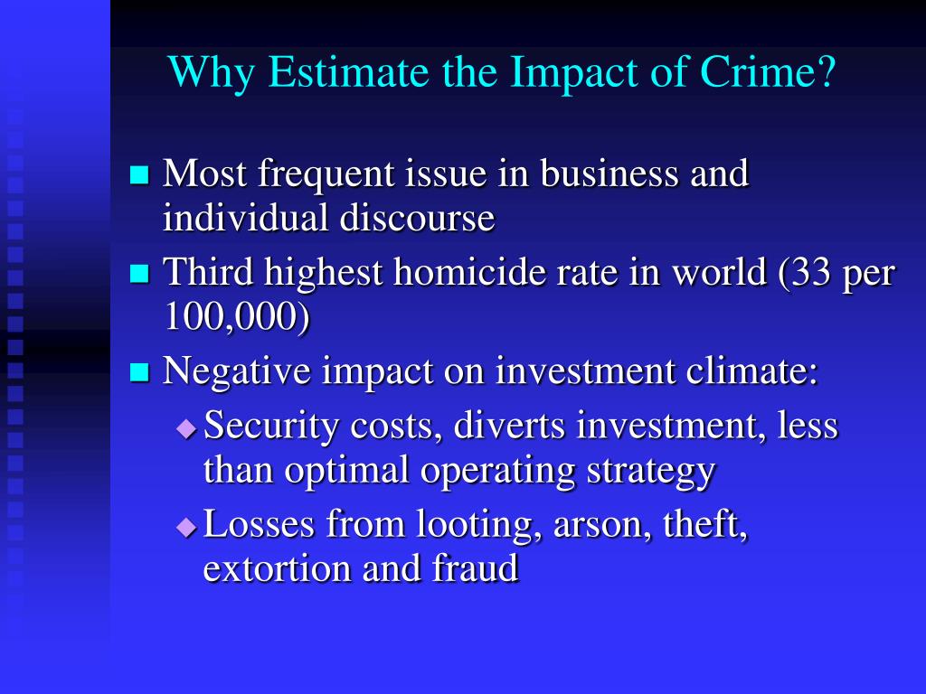 Ppt Impact Of Crime On Business And The Investment Climate In Jamaica