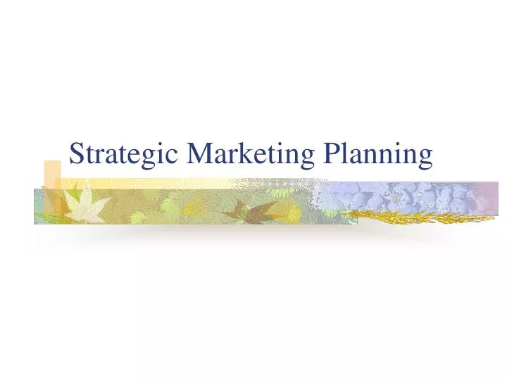strategic marketing planning n.
