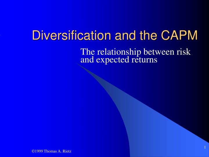 diversification and the capm n.