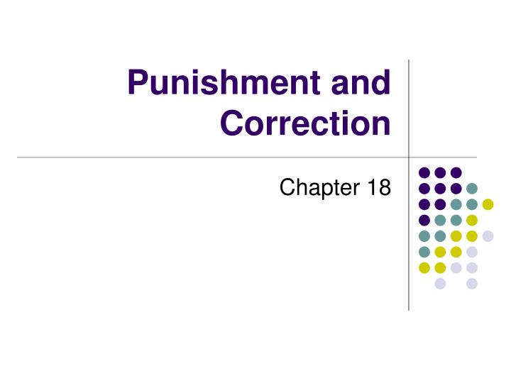 punishment and correction n.