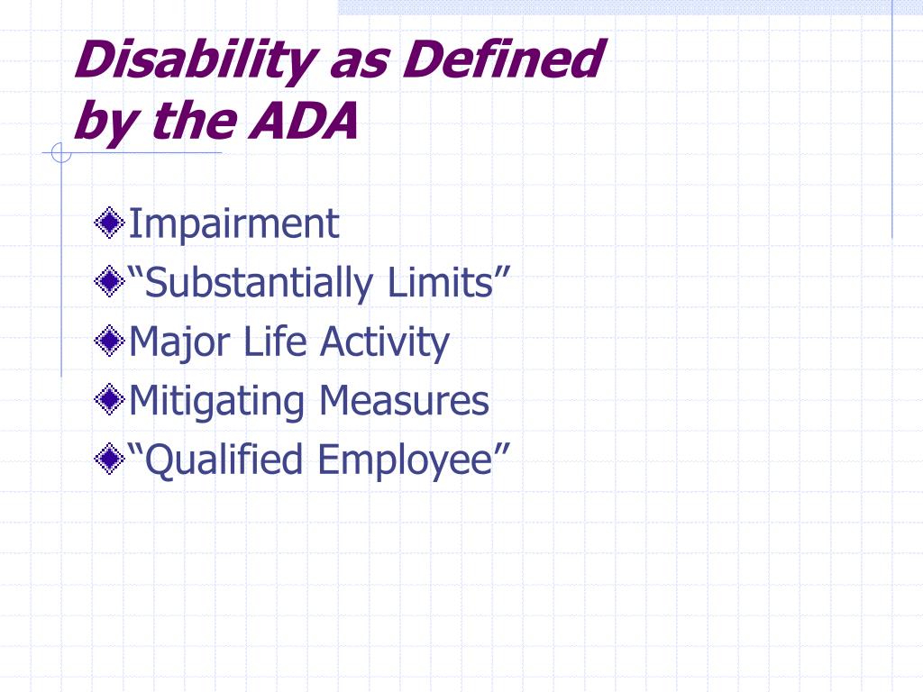 PPT Disability as Defined by the ADA PowerPoint Presentation, free