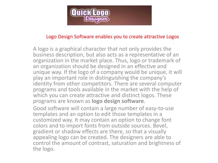 logo design software enables you to create attractive logos n.