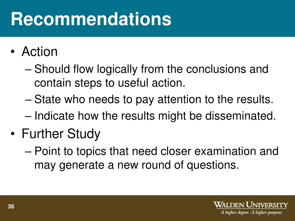 recommendations section dissertation