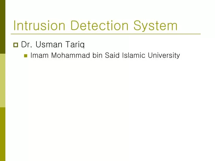 intrusion detection system n.