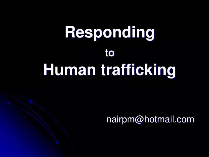 responding to human trafficking n.