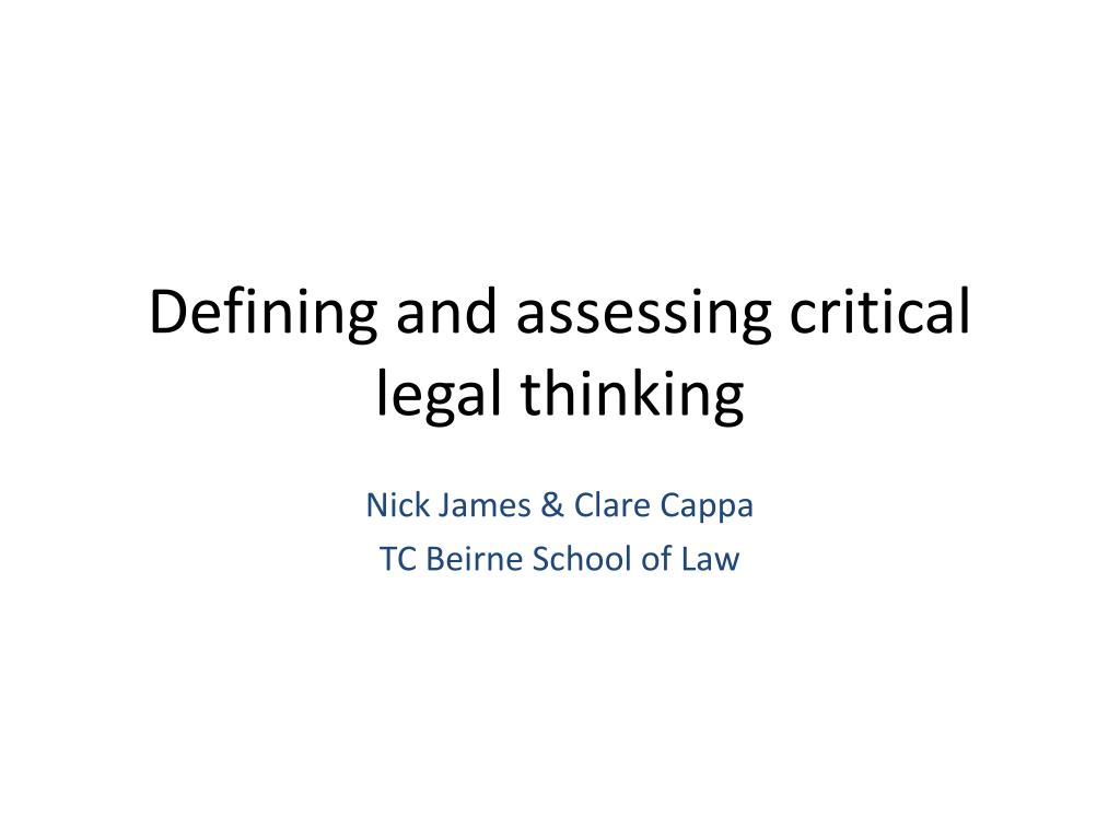 legal education and critical thinking