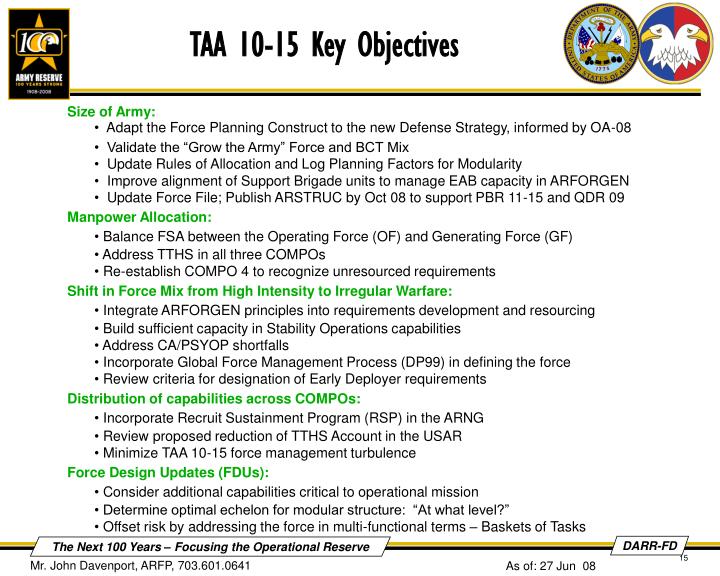 PPT - Army Reserve Force Programs: “Structuring the Force to Start the ...