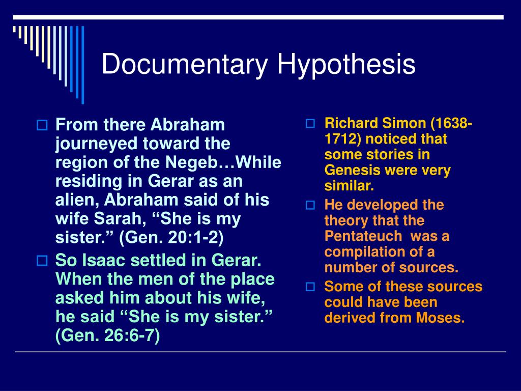 what is the documentary hypothesis bible