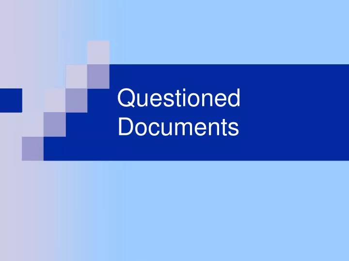 questioned documents n.