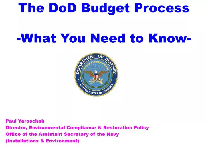 PPT The DoD Budget Process What You Need to Know PowerPoint