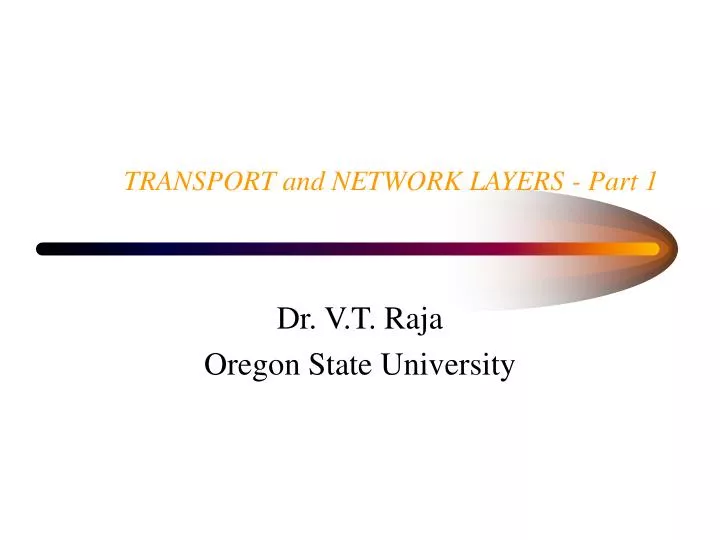 transport and network layers part 1 n.