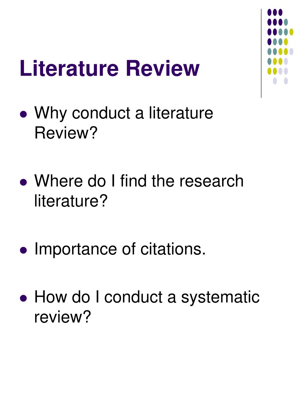 what role does the literature review play in problem definition