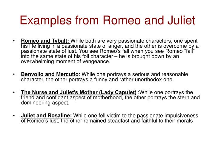 example of foil in romeo and juliet