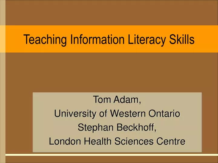 teaching information literacy skills n.
