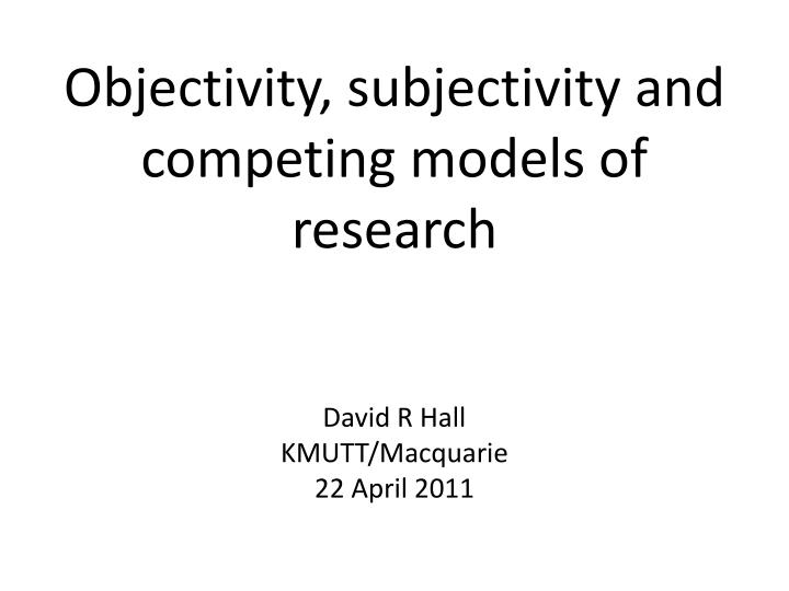 research paper about objectivity