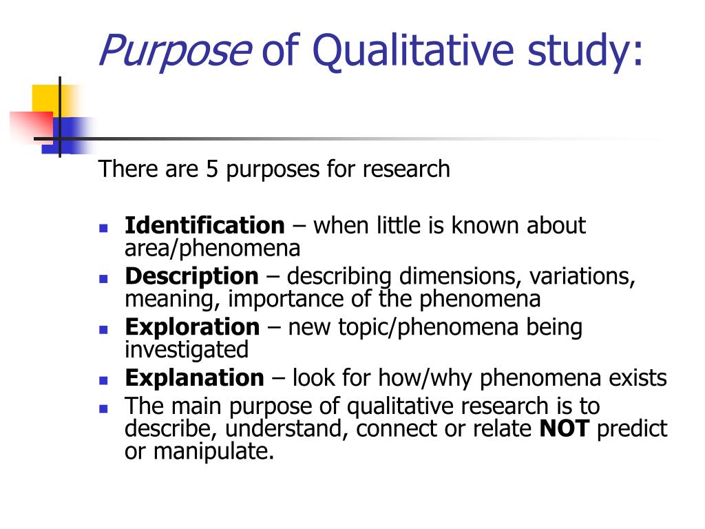 purpose of the study example in qualitative research