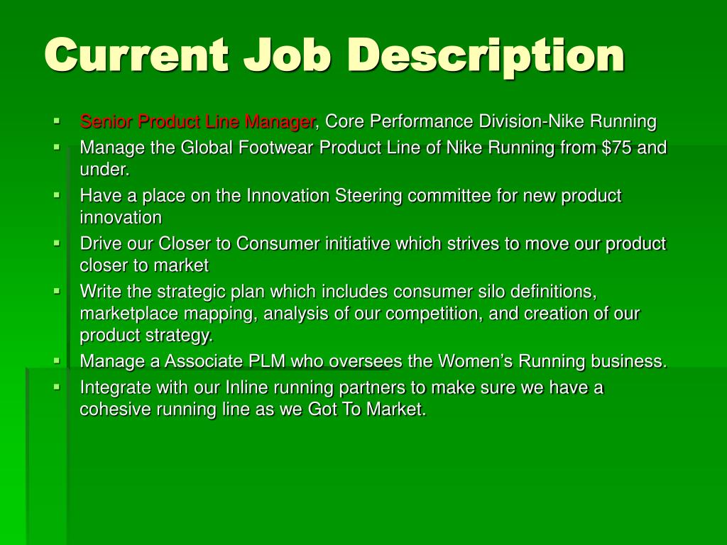 Nike brand coordinator job description