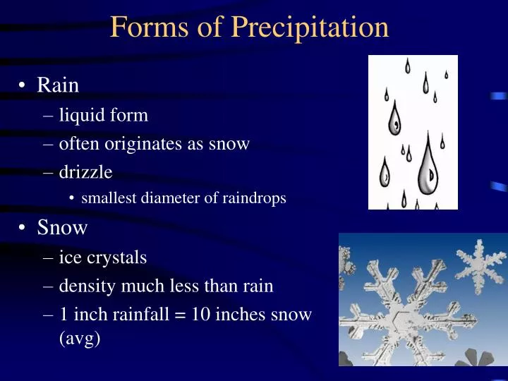forms of precipitation n.