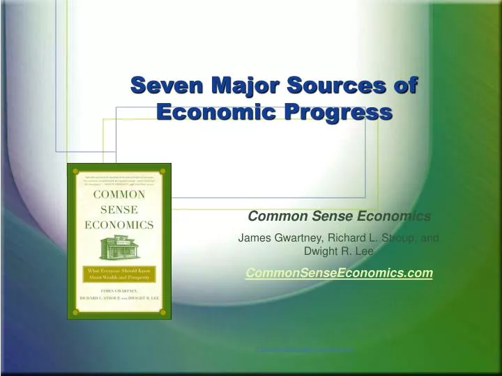 seven major sources of economic progress n.