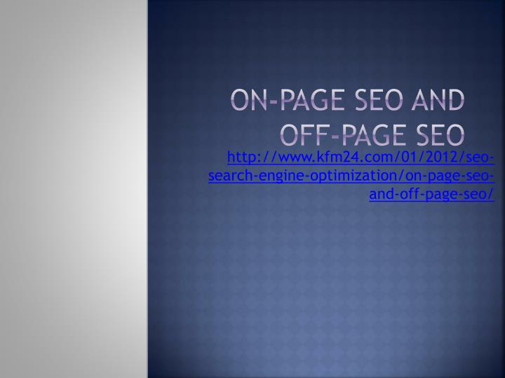on page seo and off page seo n.