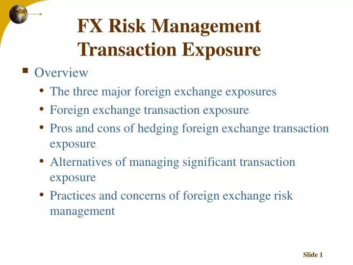 fx risk management transaction exposure n.