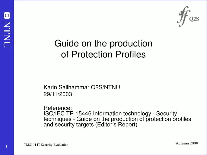 guide on the production of protection profiles n.