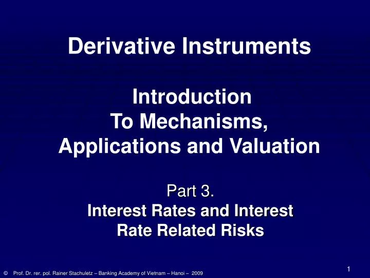 part 3 interest rates and interest rate related risks n.