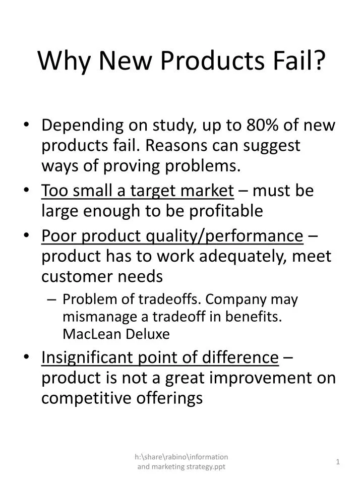 why new products fail n.